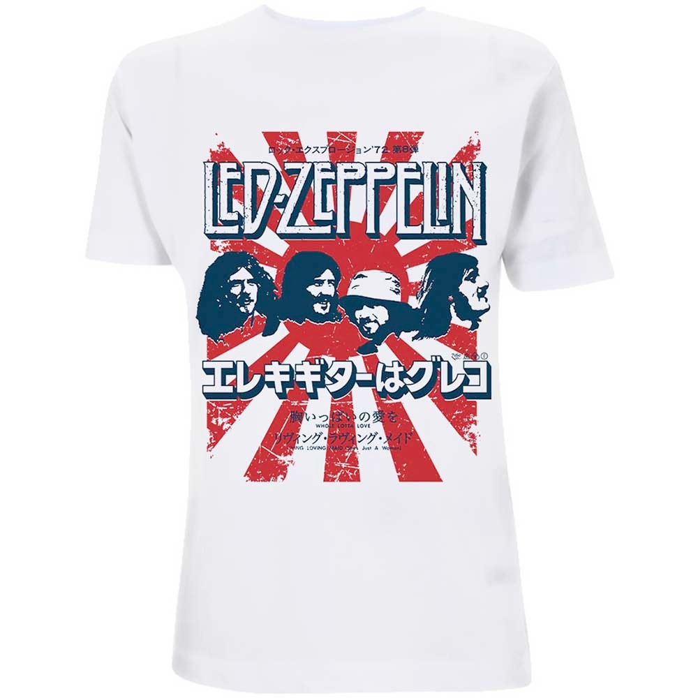 Led Zeppelin - Japanese Burst Heren Tshirt - Wit